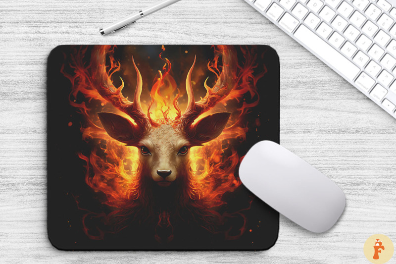 deer-with-horns-fiery-phoenix-feathers