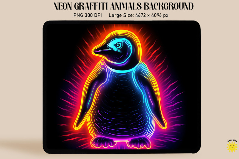 neon-and-glowing-graffiti-of-penguin