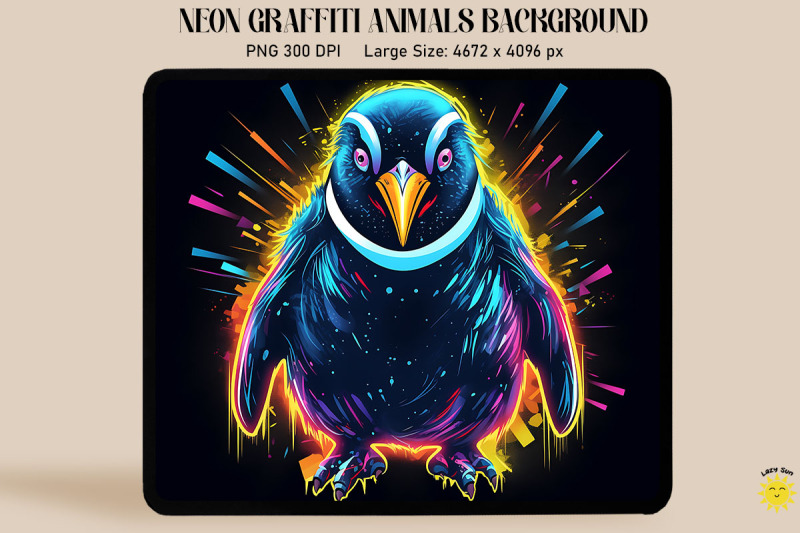 neon-and-glowing-graffiti-of-penguin