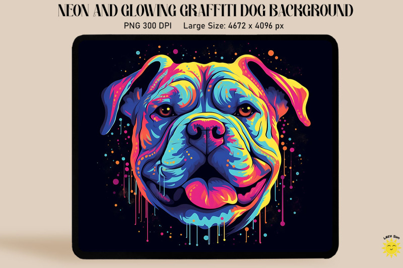 neon-graffiti-of-american-bulldog-dog