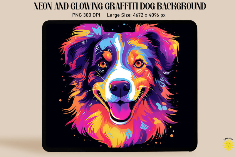 neon-graffiti-of-australian-shepherd