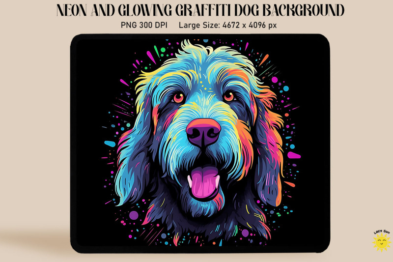 neon-graffiti-of-grey-labradoodle