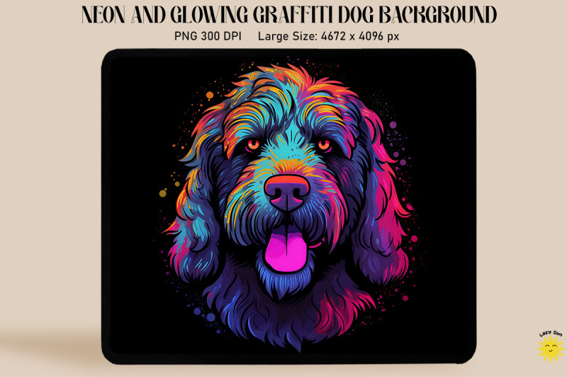 neon-graffiti-of-grey-labradoodle