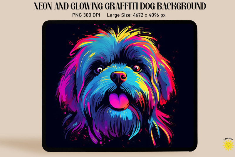 neon-graffiti-of-lhasa-apso-dog