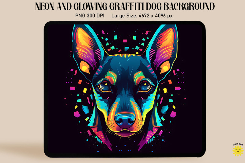 neon-graffiti-of-pinscher-dog