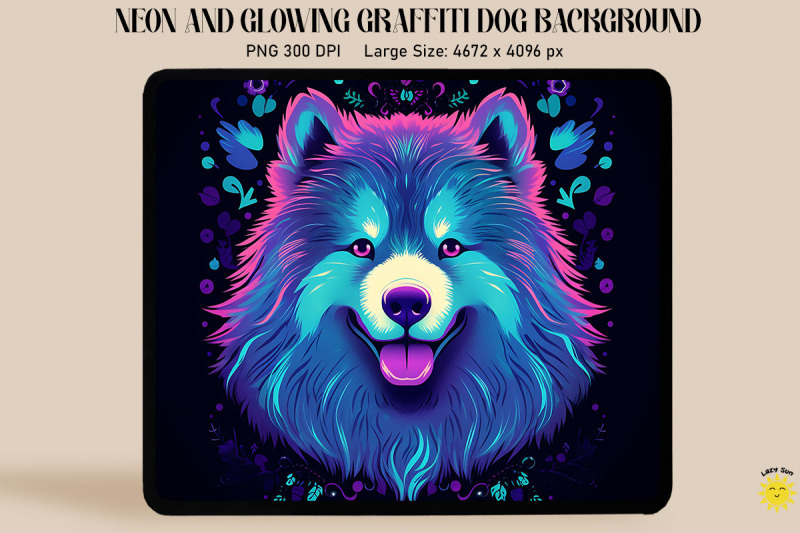 neon-graffiti-of-samoyed