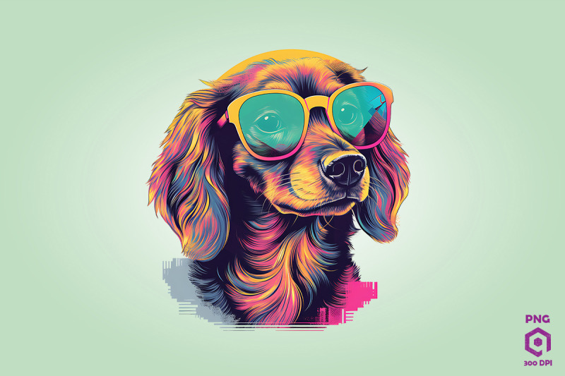 retro-risograph-dog-clipart-png