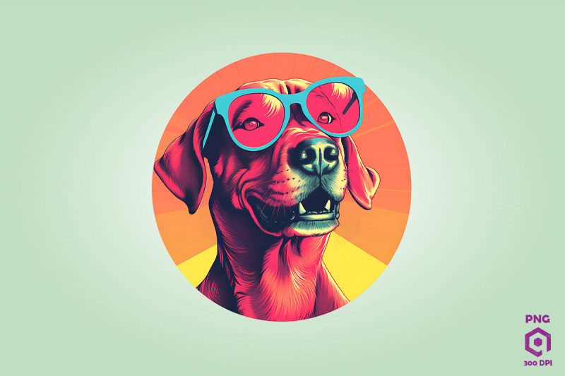 retro-risograph-dog-clipart-png