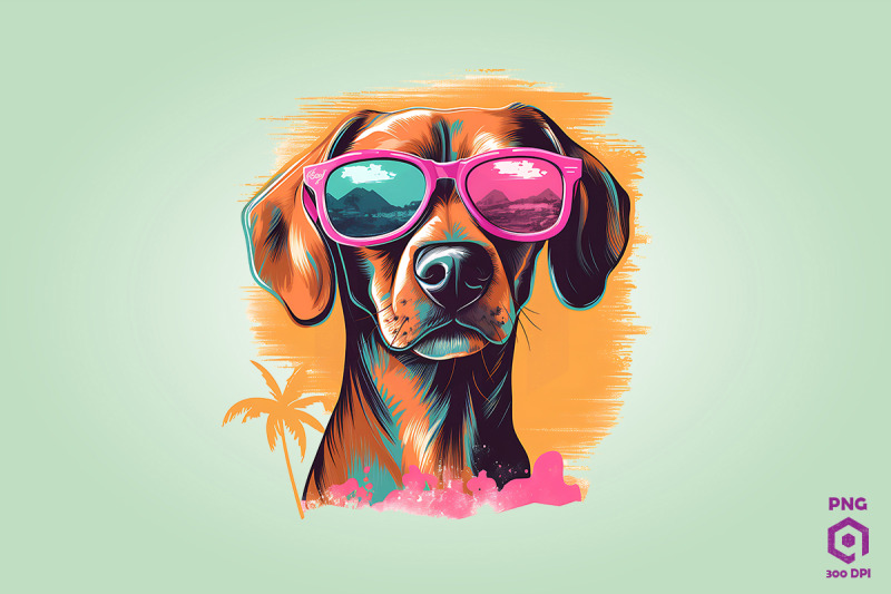 retro-risograph-dog-clipart-png