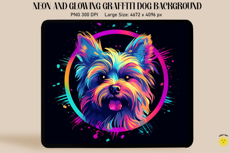 neon-graffiti-of-yorkshire-terrier-dog