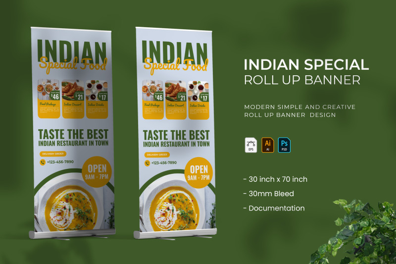 indian-special-food-roll-up-banner