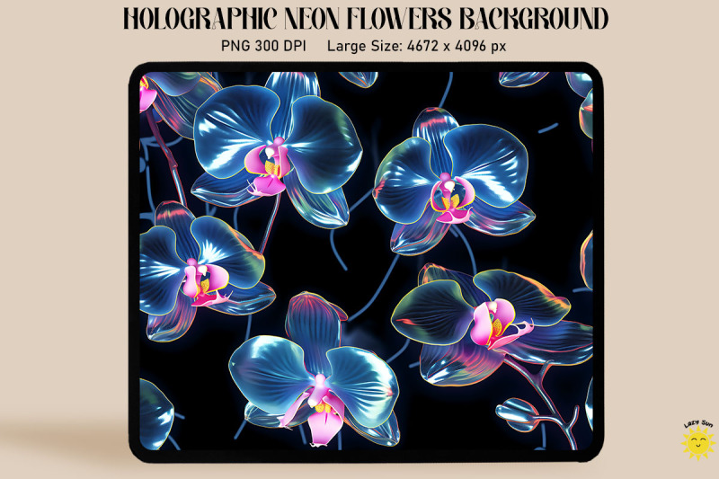 holographic-neon-orchid-flowers