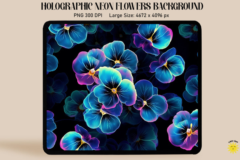 holographic-neon-pansy-flowers