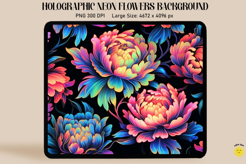 holographic-neon-peony-flowers