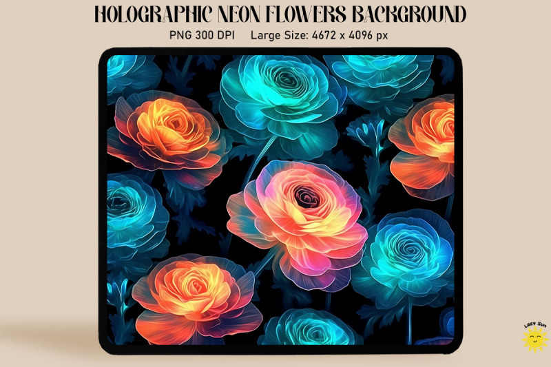 holographic-neon-ranunculus-flowers