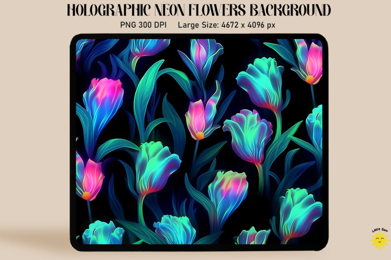 holographic-neon-tulip-flowers