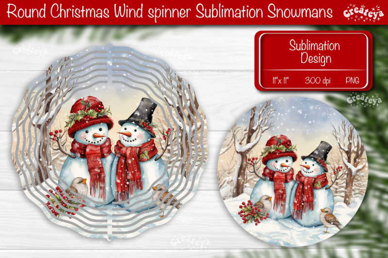 round-christmas-wind-spinner-sublimation-christmas-decor-png-snowman