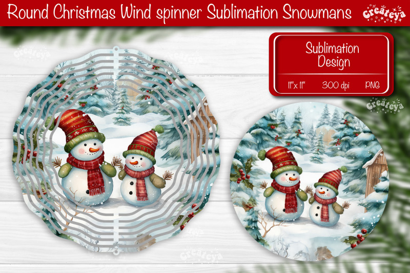 round-christmas-wind-spinner-sublimation-christmas-decor-png-snowman