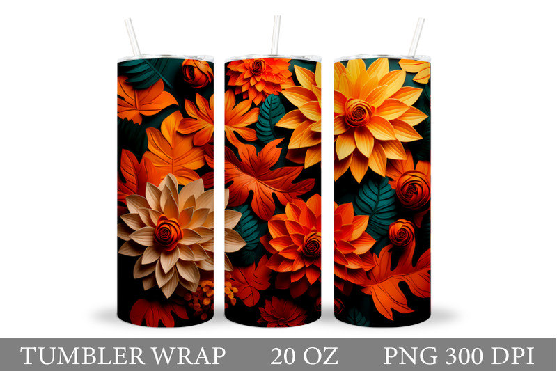 flowers-tumbler-wrap-design-3d-flowers-tumbler-sublimation