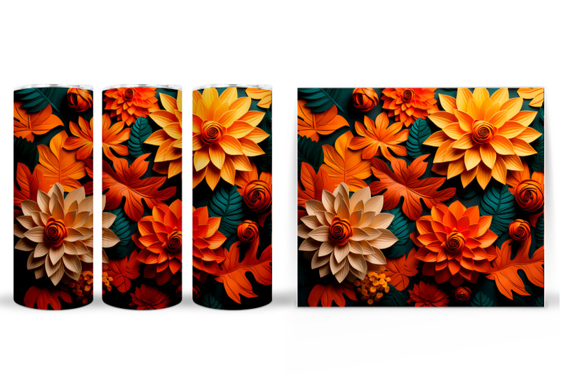 flowers-tumbler-wrap-design-3d-flowers-tumbler-sublimation