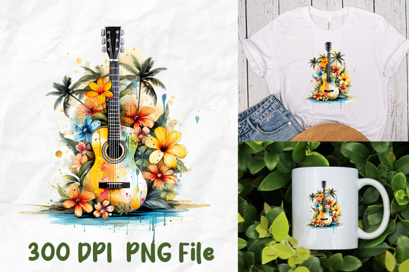 hippie-tie-dye-guitar-flower-watercolor