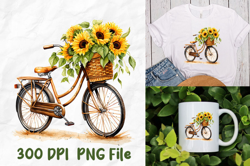 hippie-sunflower-bicycle-watercolor