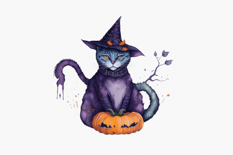 helloween-black-cat-watercolor-clipart