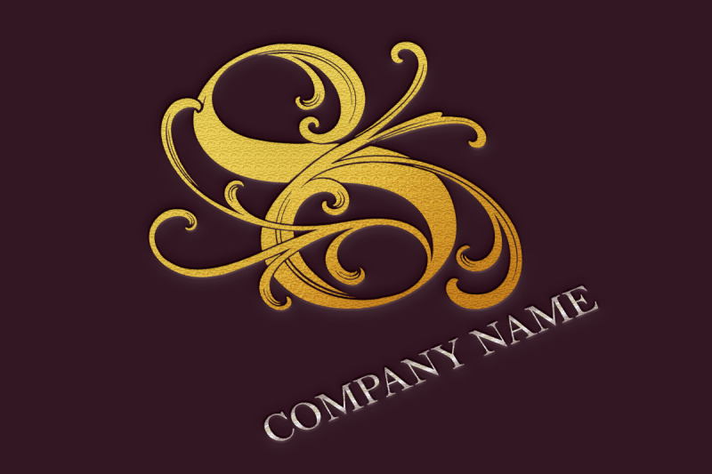 elegance-classic-gold-floral-number-8-monogram-logo