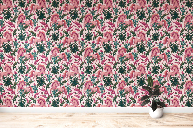 cute-floral-pink-horse-seamless-pattern-1-png-and-jpeg-file