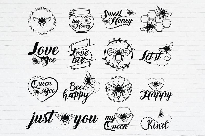 set-bee-honey-svg-template-bee-kind-svg-quote-bee-quote-svg-honeybe