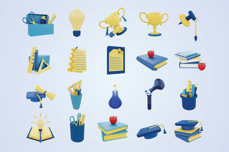 3d-education-student-element-icon-3d-icons-bundle-3d-object-blender