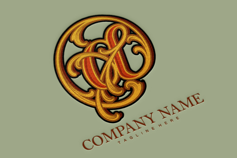 classic-flourish-golden-symbol-at-sign-monogram-logo