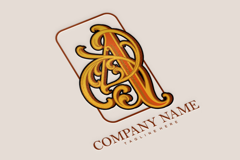 flourish-vintage-elegant-gold-number-4-monogram-logo