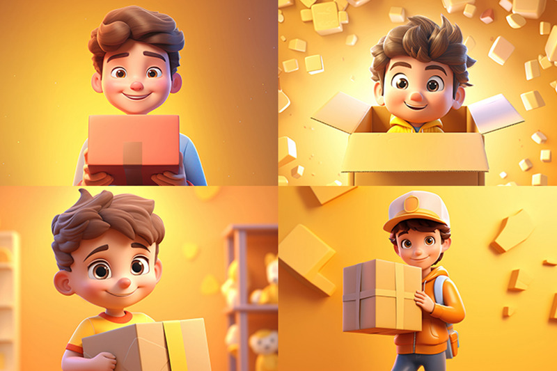 3d-character-boy-holding-cardboard-box