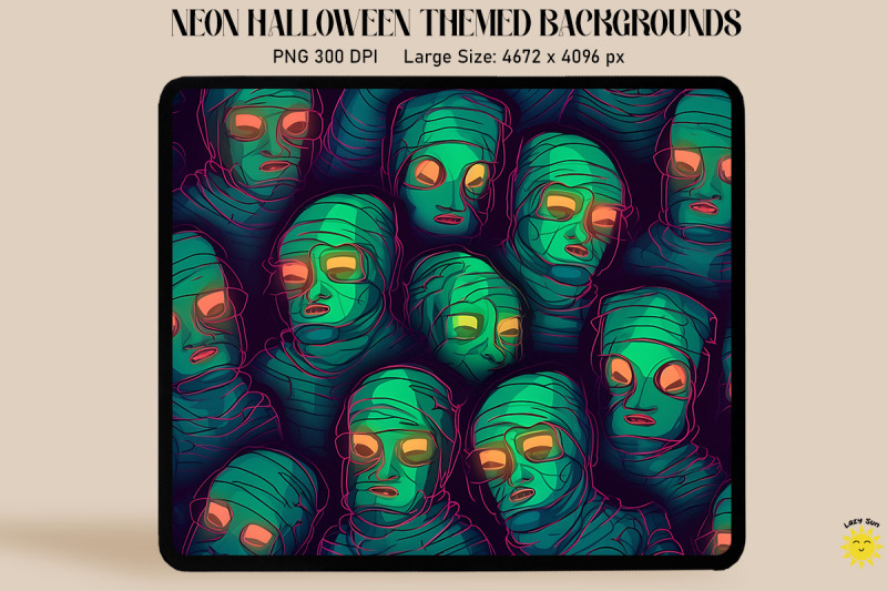 neon-mummies-wrapped-in-glowing-bandages