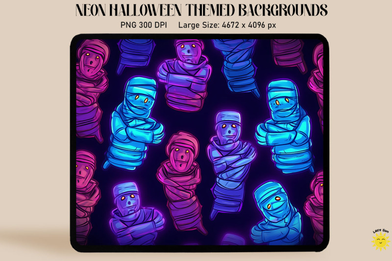 neon-mummies-wrapped-in-glowing-bandages