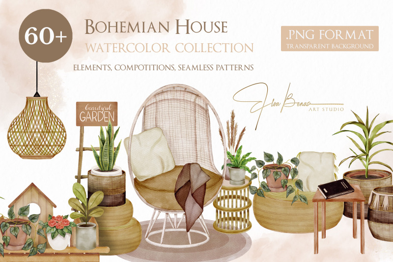 bohemian-house-watercolor-collection