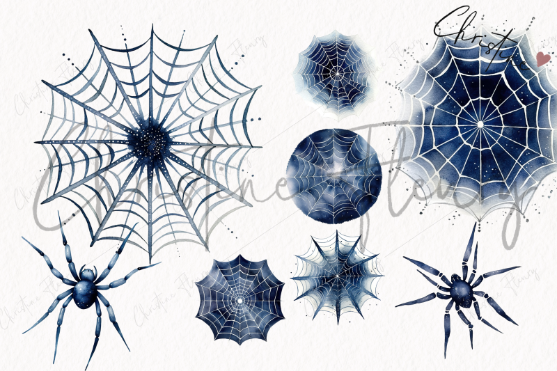 watercolor-midnight-blue-spiders-amp-webs