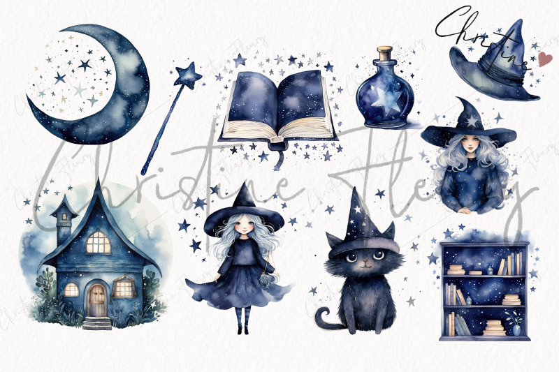 watercolor-midnight-blue-witch-clipart