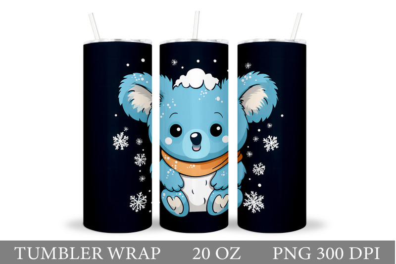 winter-koala-tumbler-wrap-cute-koala-tumbler-sublimation