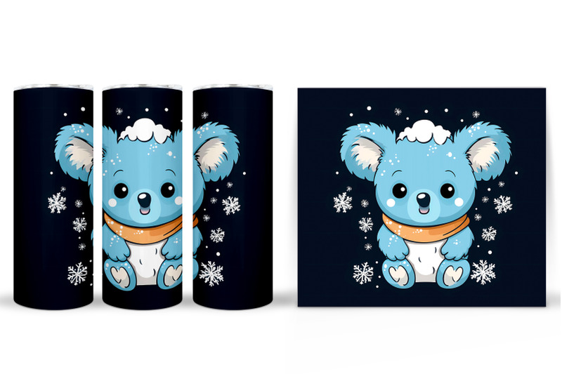 winter-koala-tumbler-wrap-cute-koala-tumbler-sublimation