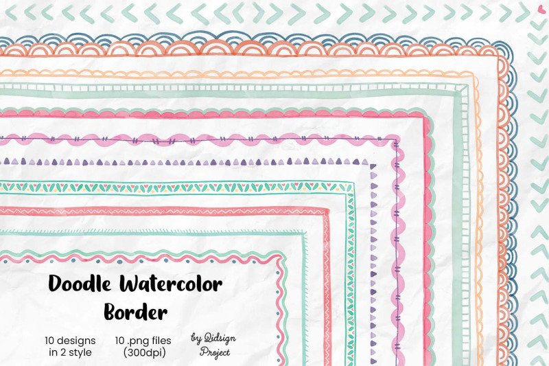 10-doodle-watercolor-border-decorative-element