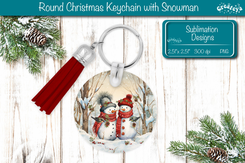 round-keychain-sublimation-christmas-png-keychain-template