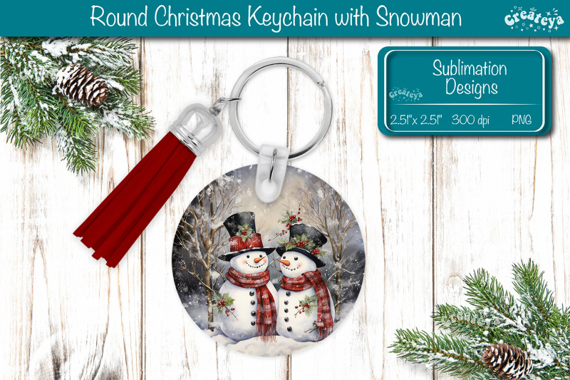 round-keychain-sublimation-christmas-png-keychain-template