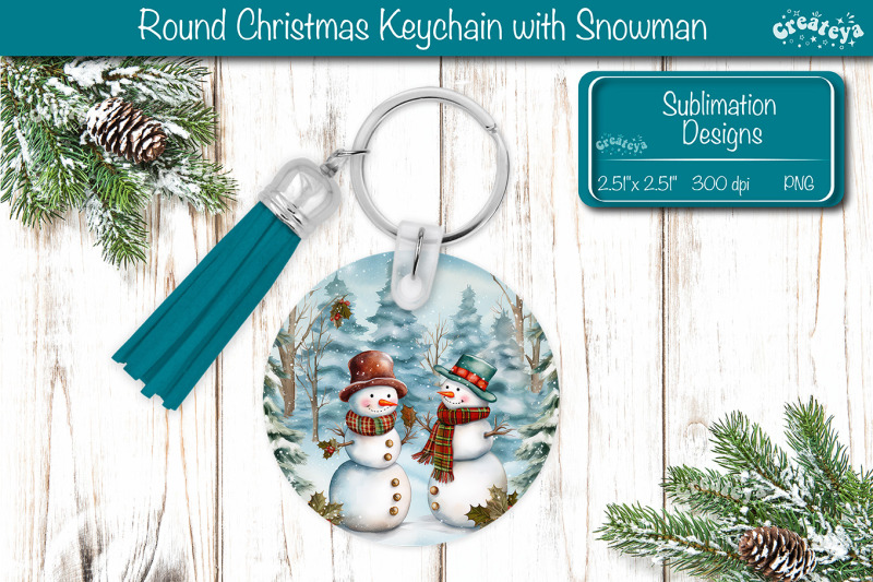 round-keychain-sublimation-christmas-png-keychain-template