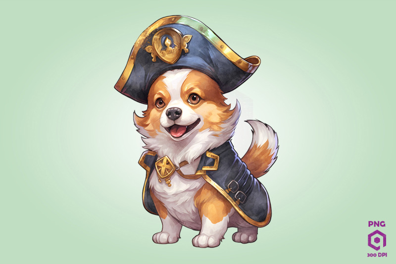 pembroke-welsh-corgi-pirate-dog-clipart