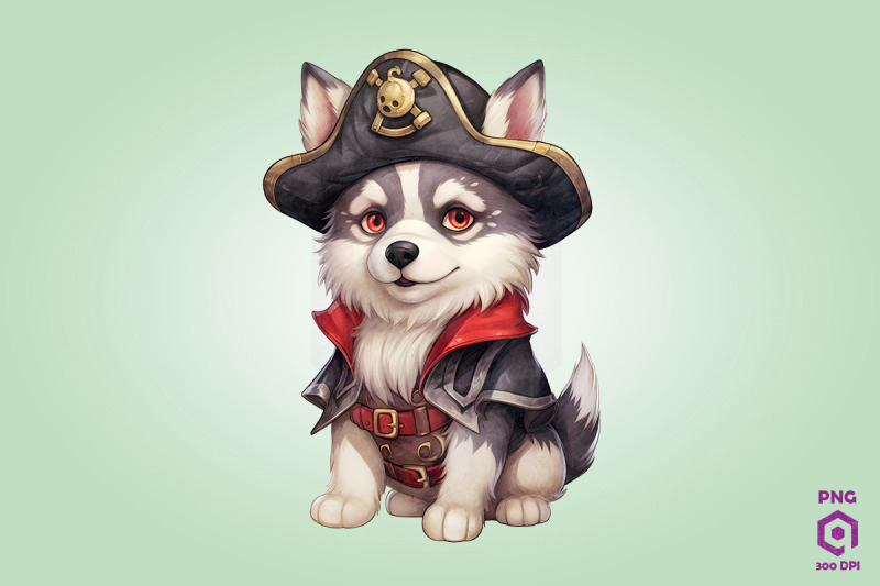 siberian-husky-pirate-dog-clipart