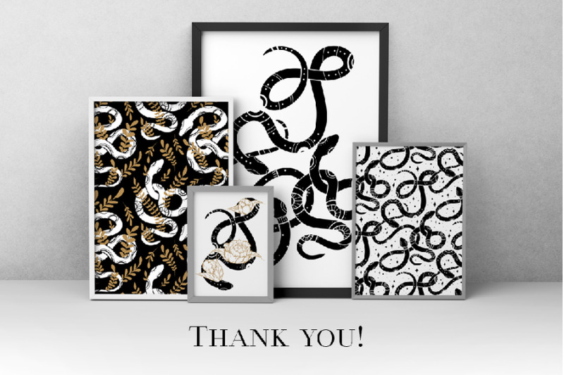 snakes-with-flowers-patterns-and-cliparts-vector-set