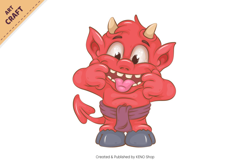 grimacing-little-devil-halloween-mascot