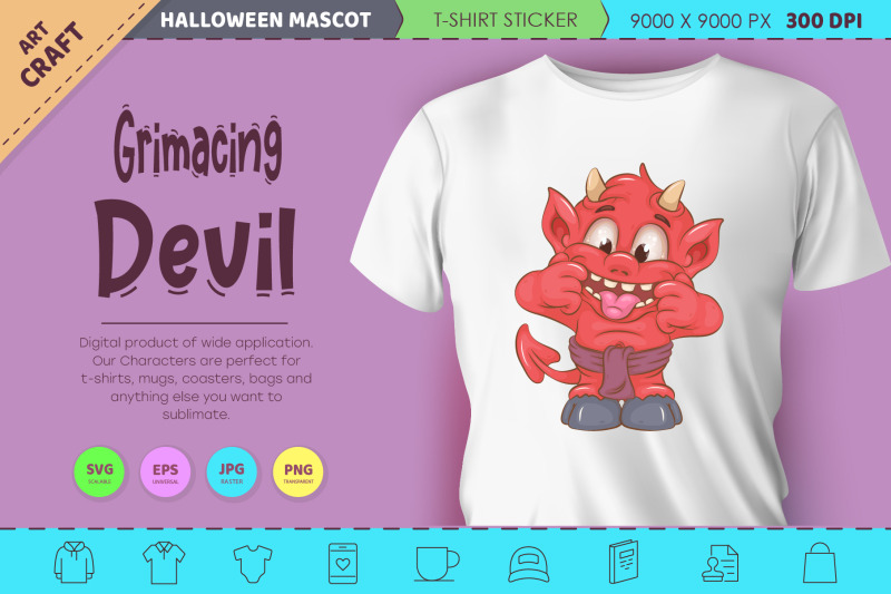 grimacing-little-devil-halloween-mascot